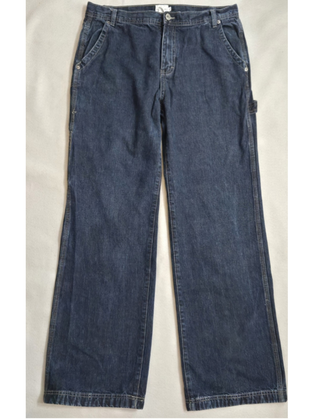 Vtg Calvin Klein Carpenter Jeans Womens 10 Wide Leg Blue 90s Y2K Denim 32x30